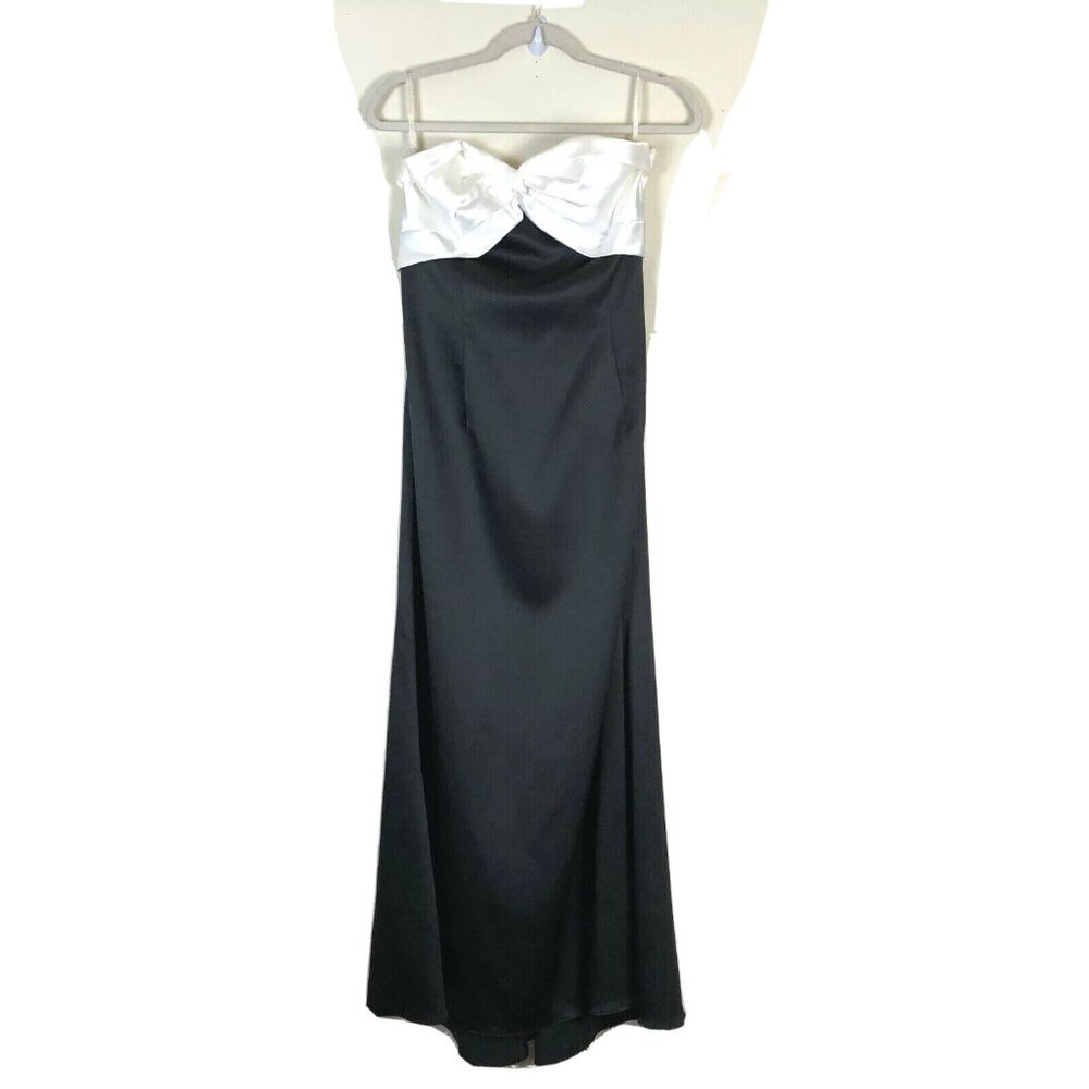 Jessica Mcclintock 11 Maxi Dress Nightgown Strapless Bandeau Cross Back Satin